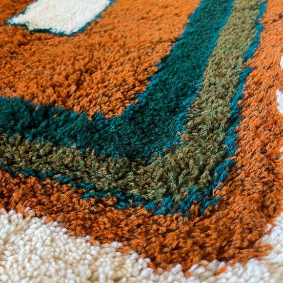 1960's HOJER EKSPORT WILTON Danish Modern Wool Rya Rug Tapestry Mid Century - Picture 10 of 13